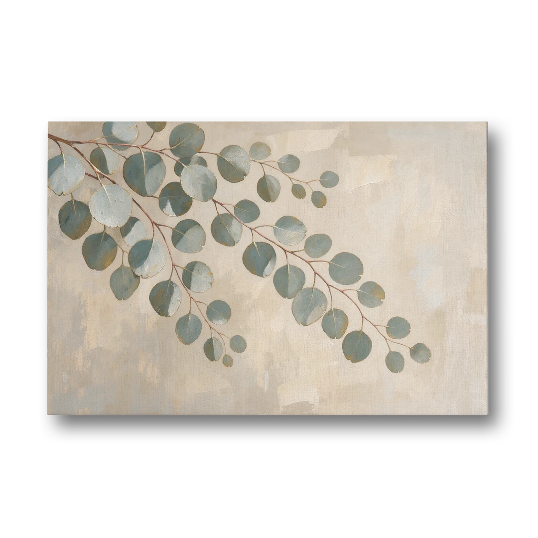 Greenery Wall Art of Trailing Silver Dollar Eucalyptus - Canvas Wall Art - Front