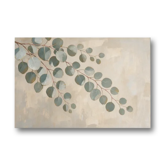 Greenery Wall Art of Trailing Silver Dollar Eucalyptus - Canvas Wall Art - Front