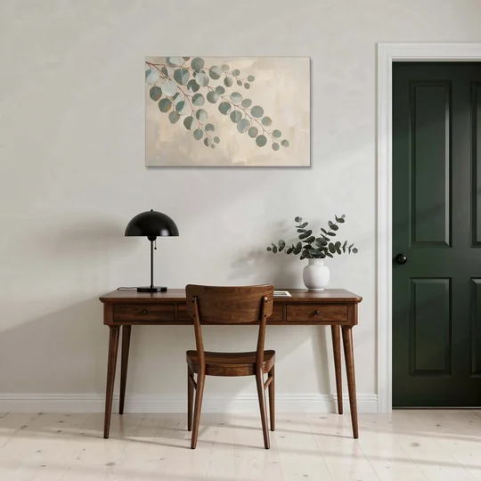 Greenery Wall Art of Trailing Silver Dollar Eucalyptus - Canvas Wall Art - Office - 36x24
