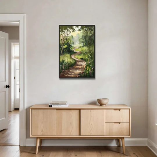 Greensboro Nature Trails - Black Framed Canvas Wall Art - Coffee Table - 24x36