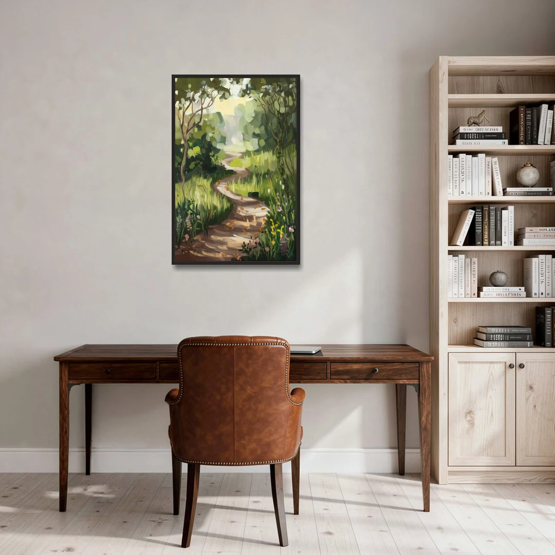 Greensboro Nature Trails - Black Framed Canvas Wall Art - Office - 24x36