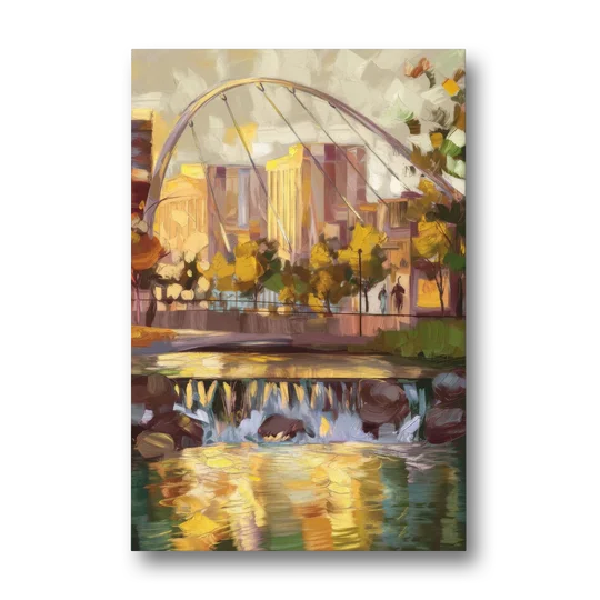 Greenville Downtown Streetscape - Canvas Wall Art - Front