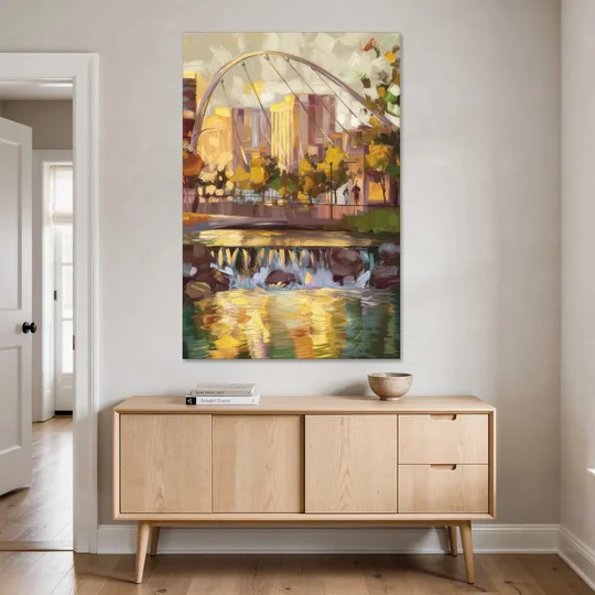 Greenville Downtown Streetscape - Canvas Wall Art - Coffee Table - 40x60