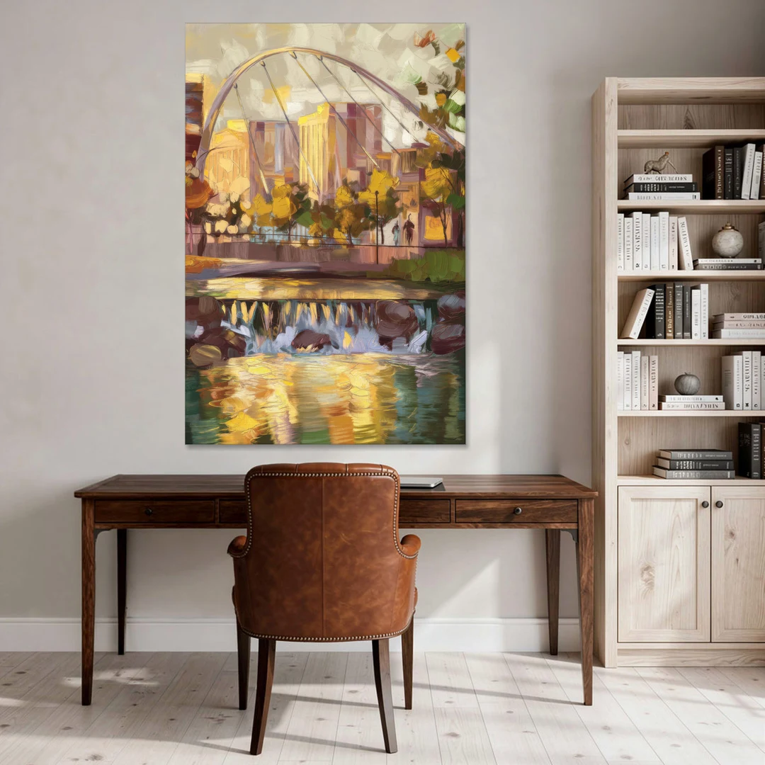 Greenville Downtown Streetscape - Canvas Wall Art - Office - 40x60