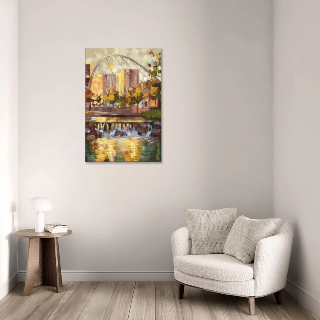 Greenville Downtown Streetscape - Canvas Wall Art - Sofa - 24x36