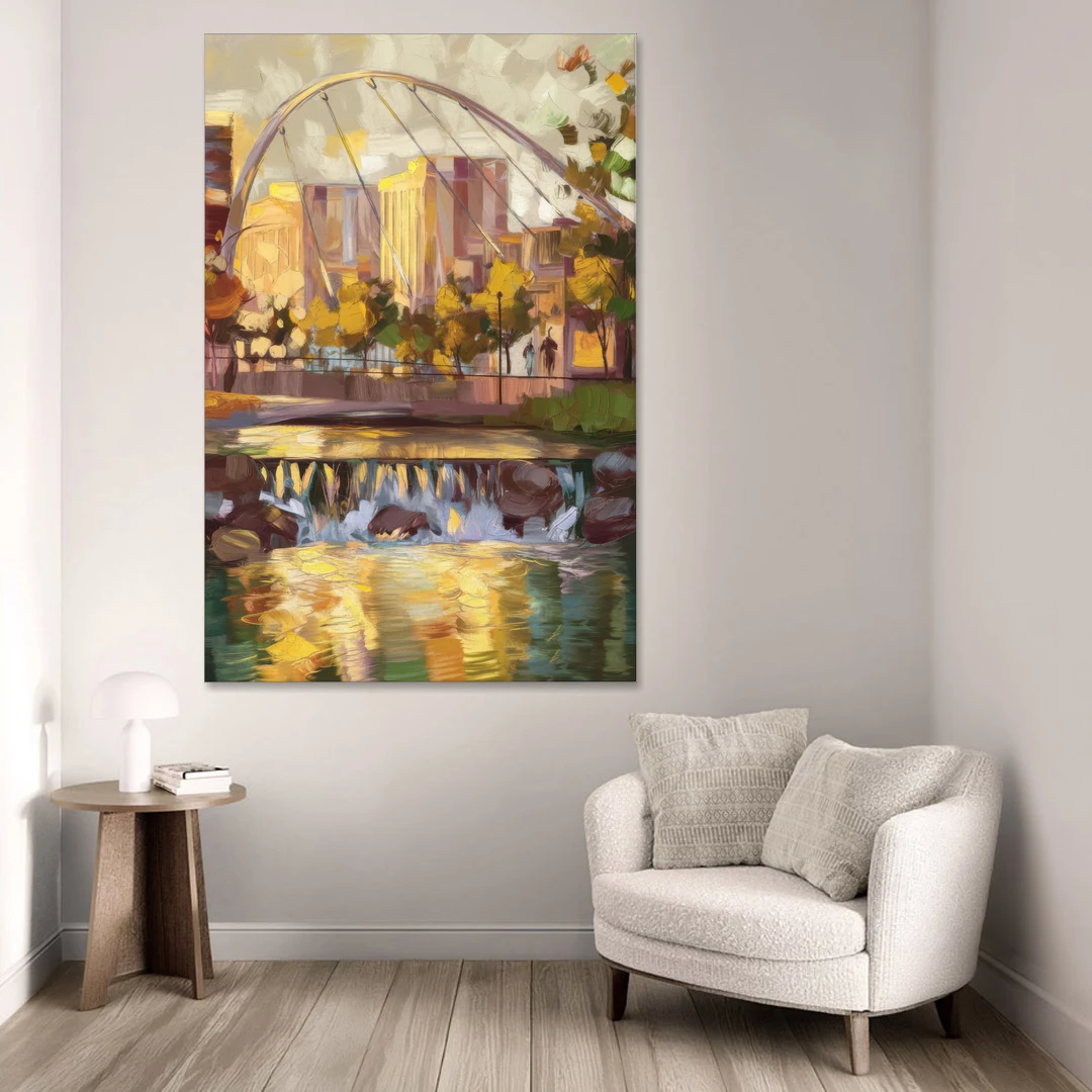 Greenville Downtown Streetscape - Canvas Wall Art - Sofa - 40x60