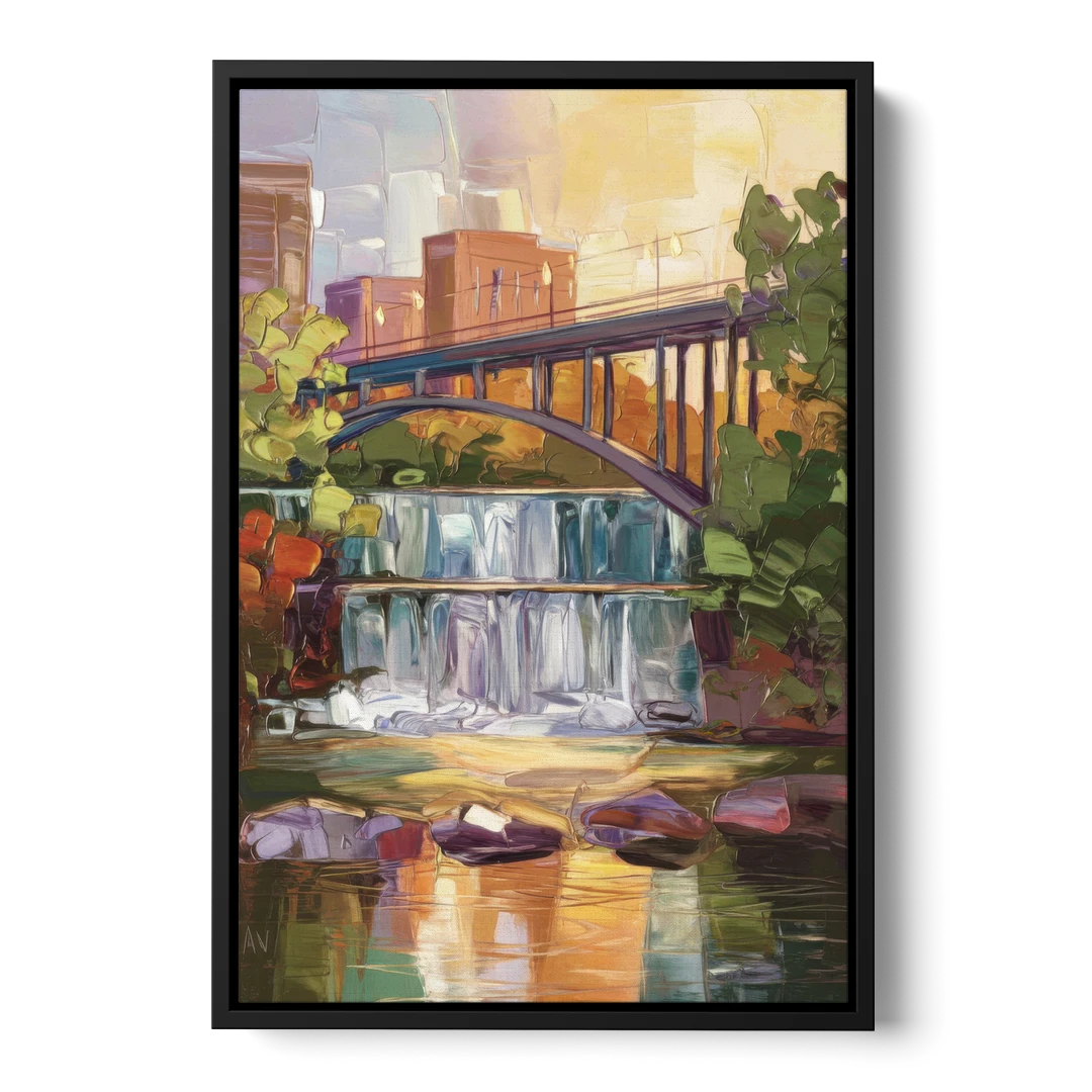 Greenville Historic Landmarks - Black Framed Canvas Wall Art - Front