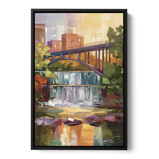 Greenville Historic Landmarks - Black Framed Canvas Wall Art - Front