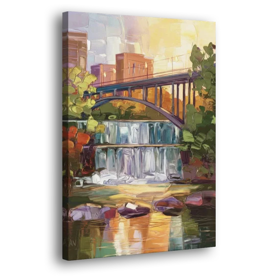 Greenville Historic Landmarks - Canvas Wall Art - Side