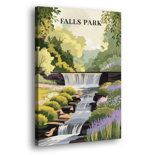 Greenville Scenic Falls Park - Canvas Wall Art - Side