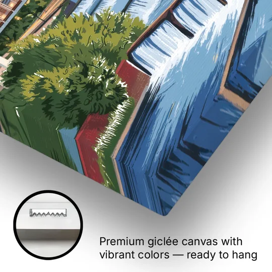 Greenville Skyline at Sunset - Canvas Wall Art - Gallery Wrap Corner