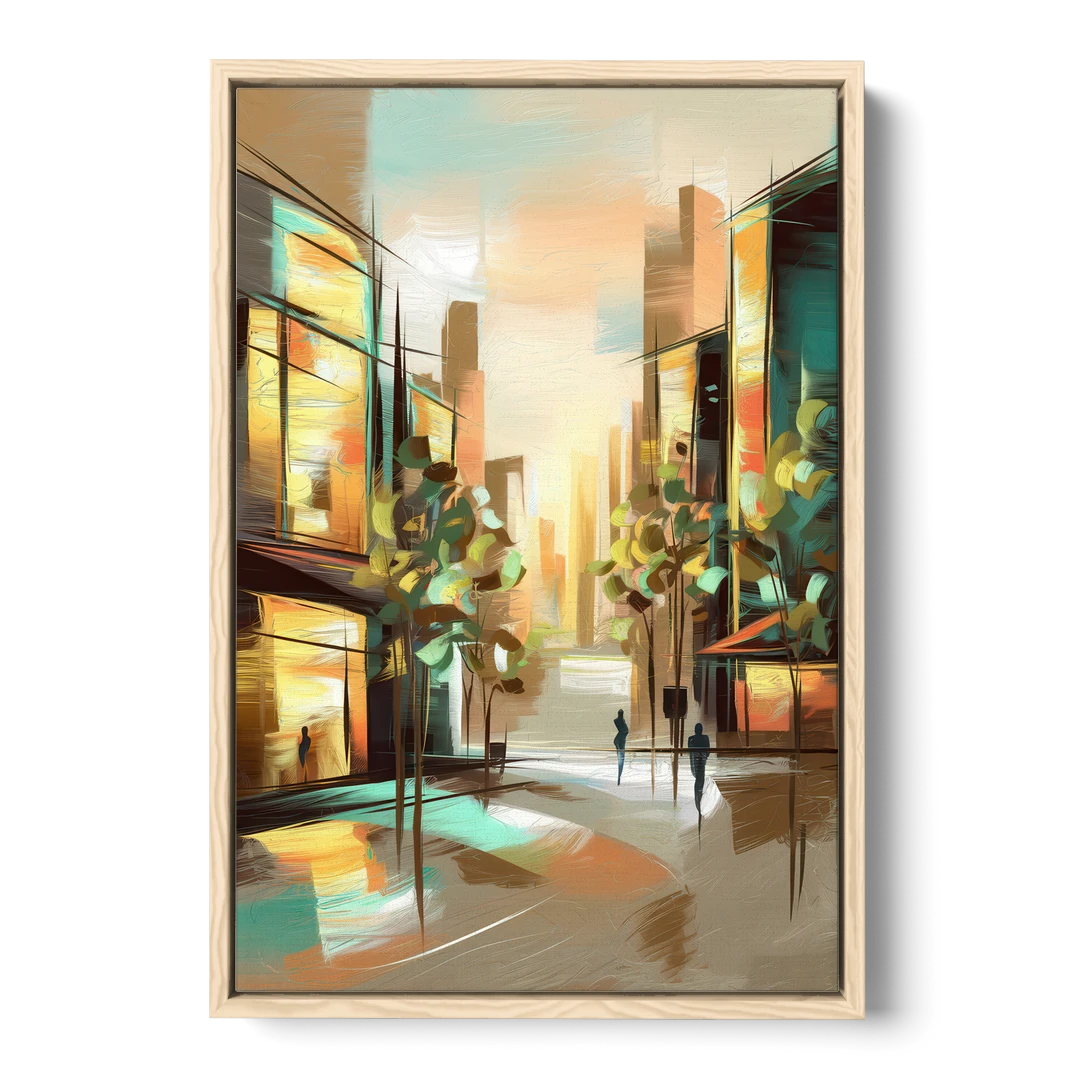 Greenville Urban Charm - Oak Framed Canvas Wall Art - Front