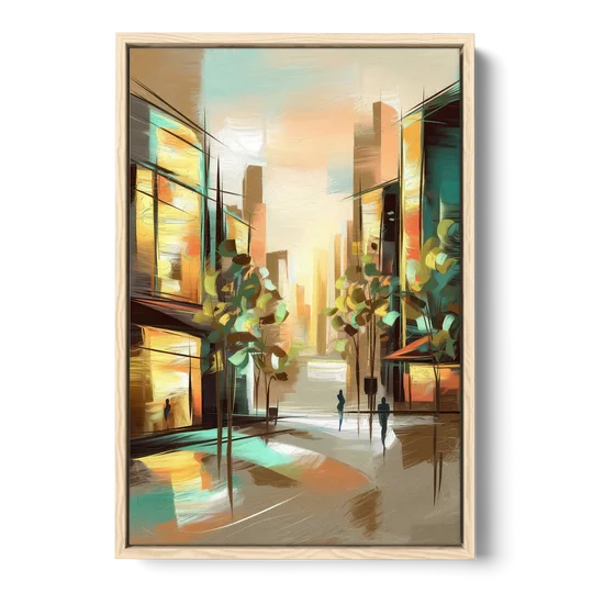 Greenville Urban Charm - Oak Framed Canvas Wall Art - Front