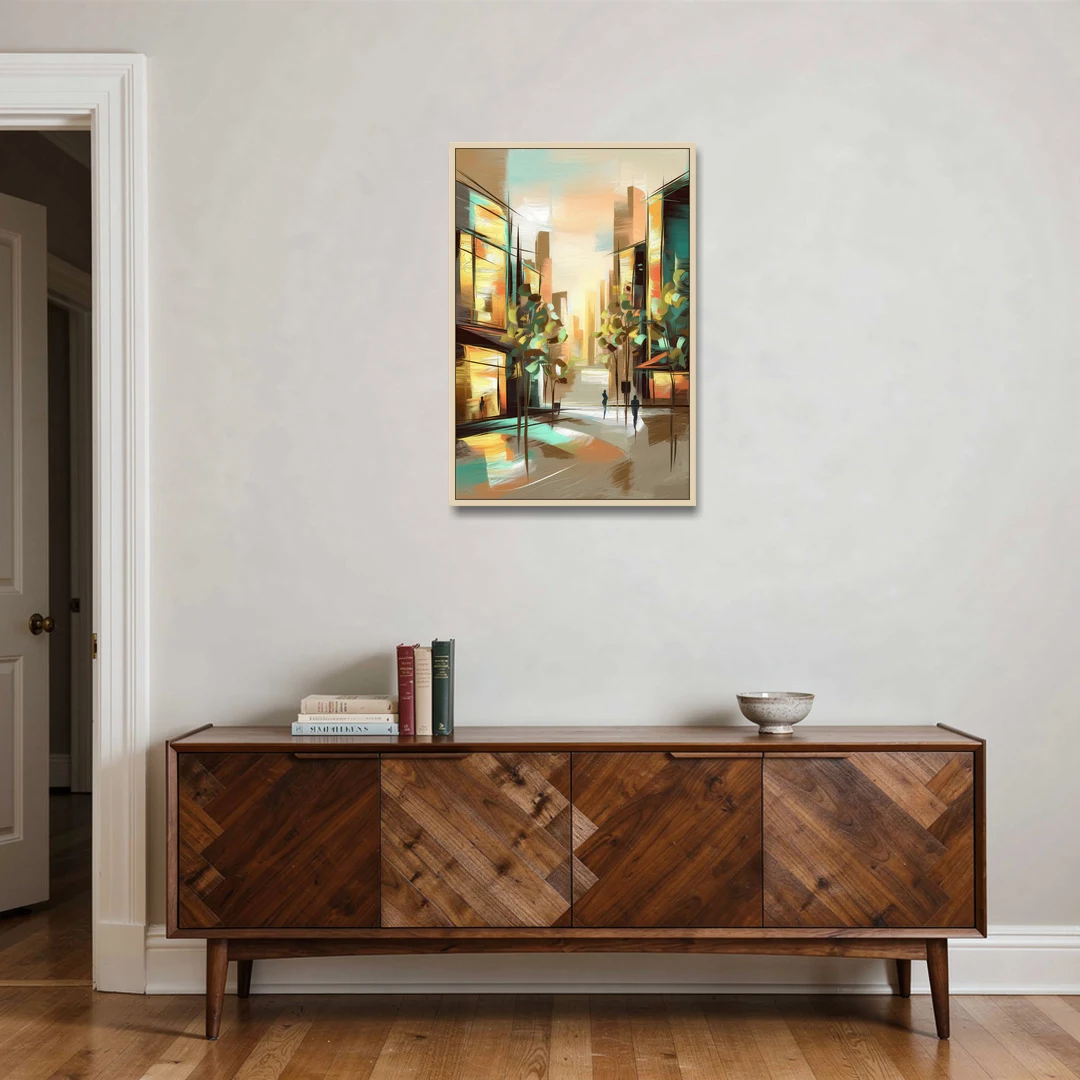 Greenville Urban Charm - Oak Framed Canvas Wall Art - Coffee Table - 24x36