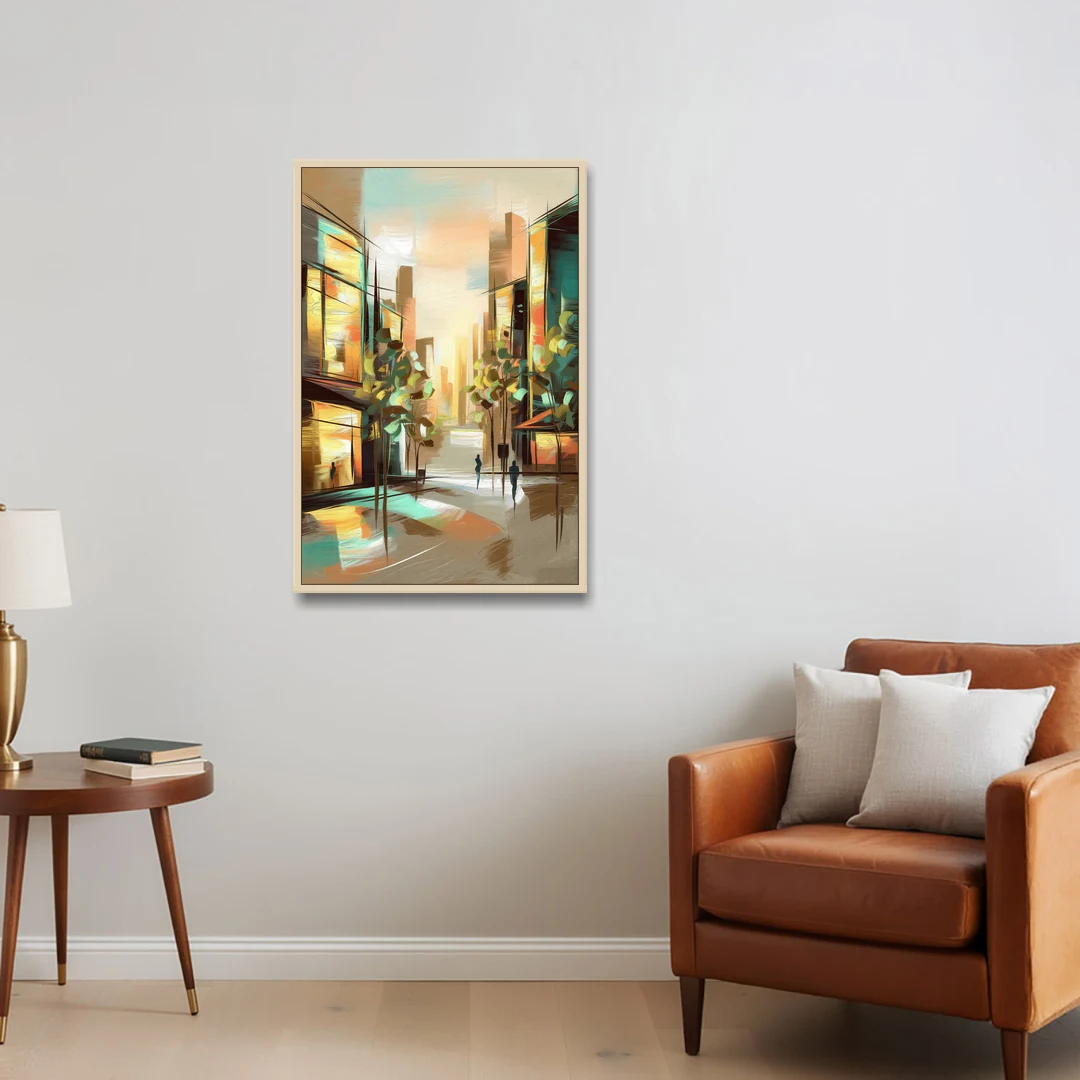 Greenville Urban Charm - Oak Framed Canvas Wall Art - Sofa - 24x36