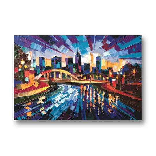 Greenville Vibrant Cityscape - Canvas Wall Art - Front
