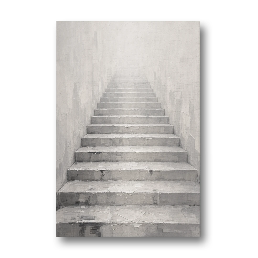 Growth Mindset Wall Art with Misty Stone Steps - Canvas Wall Art - Front