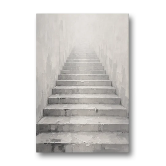 Growth Mindset Wall Art with Misty Stone Steps - Canvas Wall Art - Front