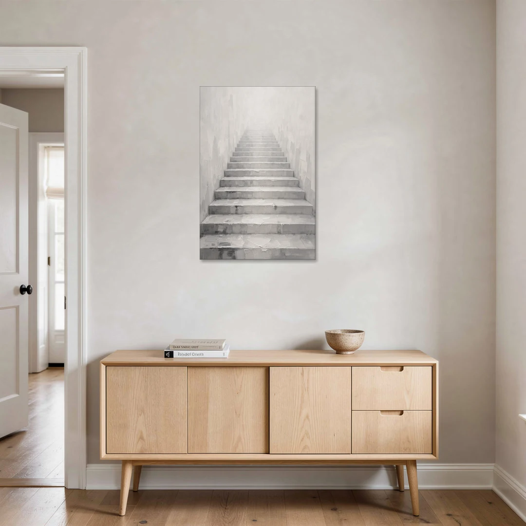 Growth Mindset Wall Art with Misty Stone Steps - Canvas Wall Art - Coffee Table - 24x36