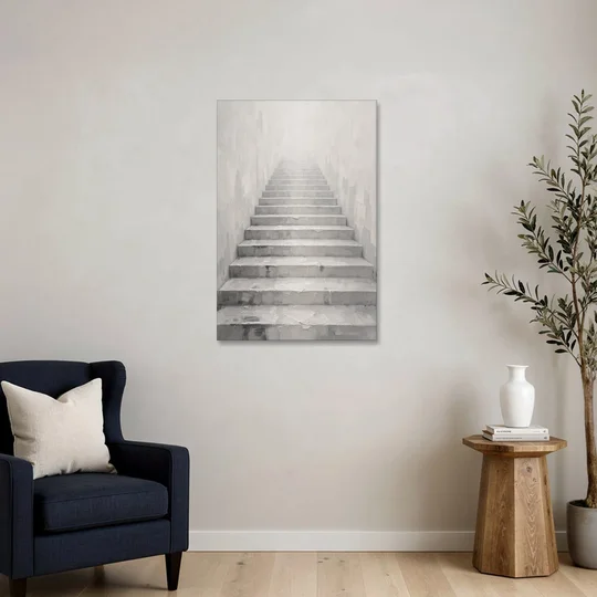 Growth Mindset Wall Art with Misty Stone Steps - Canvas Wall Art - Sofa - 24x36