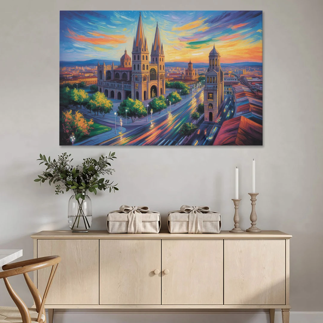Guadalajara Cathedral - Canvas Wall Art - Coffee Table - 60x40