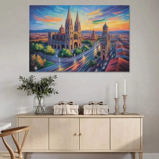 Guadalajara Cathedral - Canvas Wall Art - Coffee Table - 60x40
