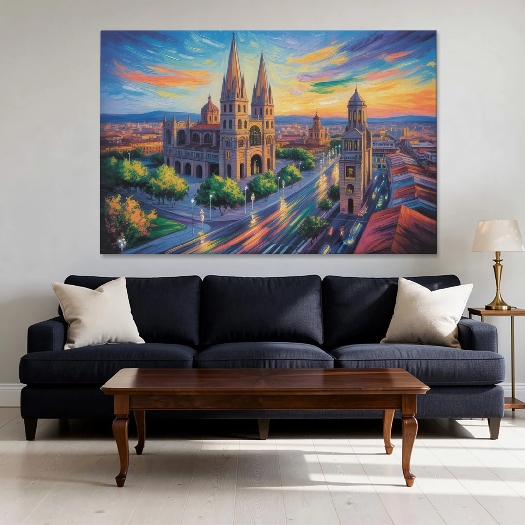 Guadalajara Cathedral - Canvas Wall Art - Sofa - 60x40