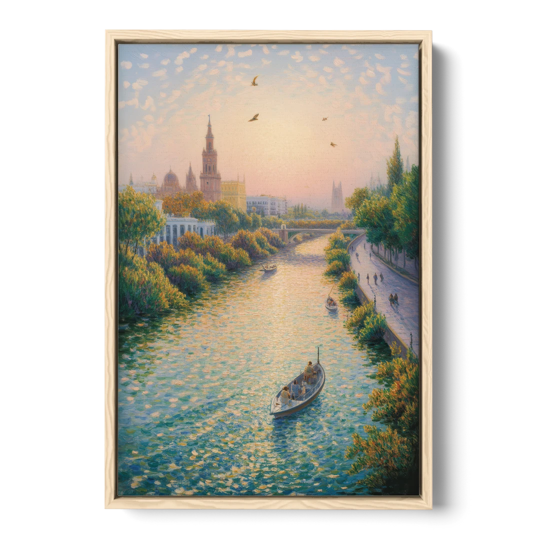 Guadalquivir Glimpse - Oak Framed Canvas Wall Art - Front