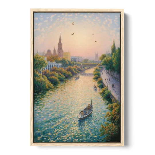Guadalquivir Glimpse - Oak Framed Canvas Wall Art - Front