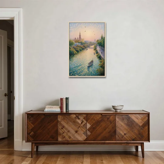 Guadalquivir Glimpse - Oak Framed Canvas Wall Art - Coffee Table - 24x36