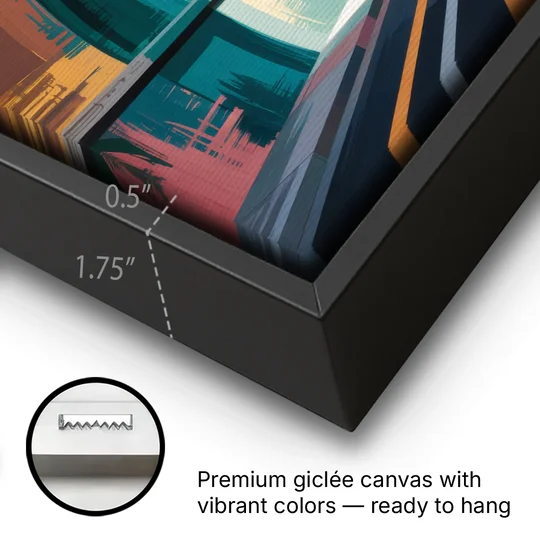 Guanajuato Tunnels - Black Framed Canvas Wall Art - Gallery Wrap Corner
