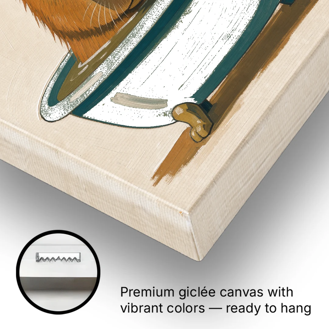 Guest Bathroom Wall Art with a Steaming Capybara - Canvas Wall Art - Gallery Wrap Corner