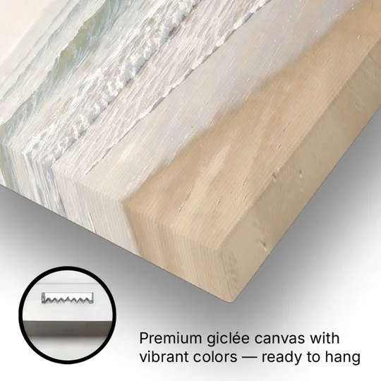 Guest Bedroom Decor of Hazy Morning Surf - Canvas Wall Art - Gallery Wrap Corner