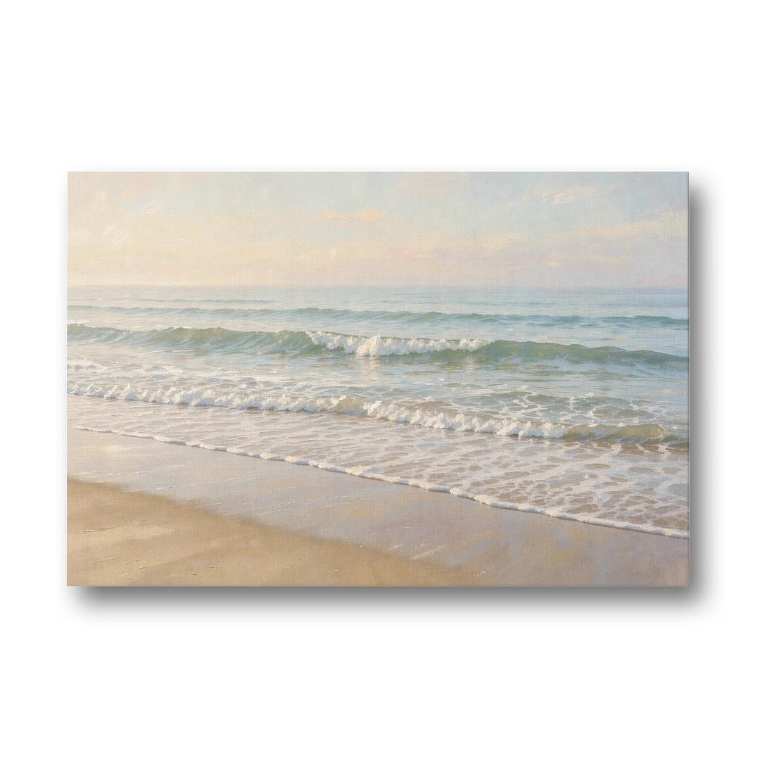 Guest Bedroom Decor of Hazy Morning Surf - Canvas Wall Art - Front