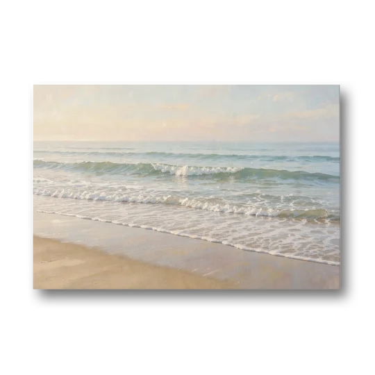 Guest Bedroom Decor of Hazy Morning Surf - Canvas Wall Art - Front