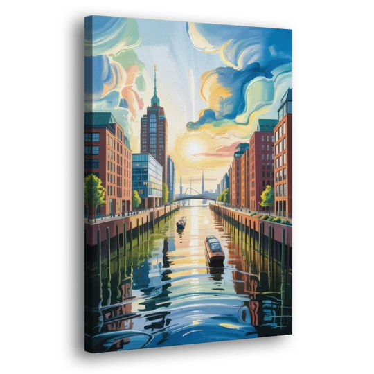 HafenCity Horizon - Canvas Wall Art - Side