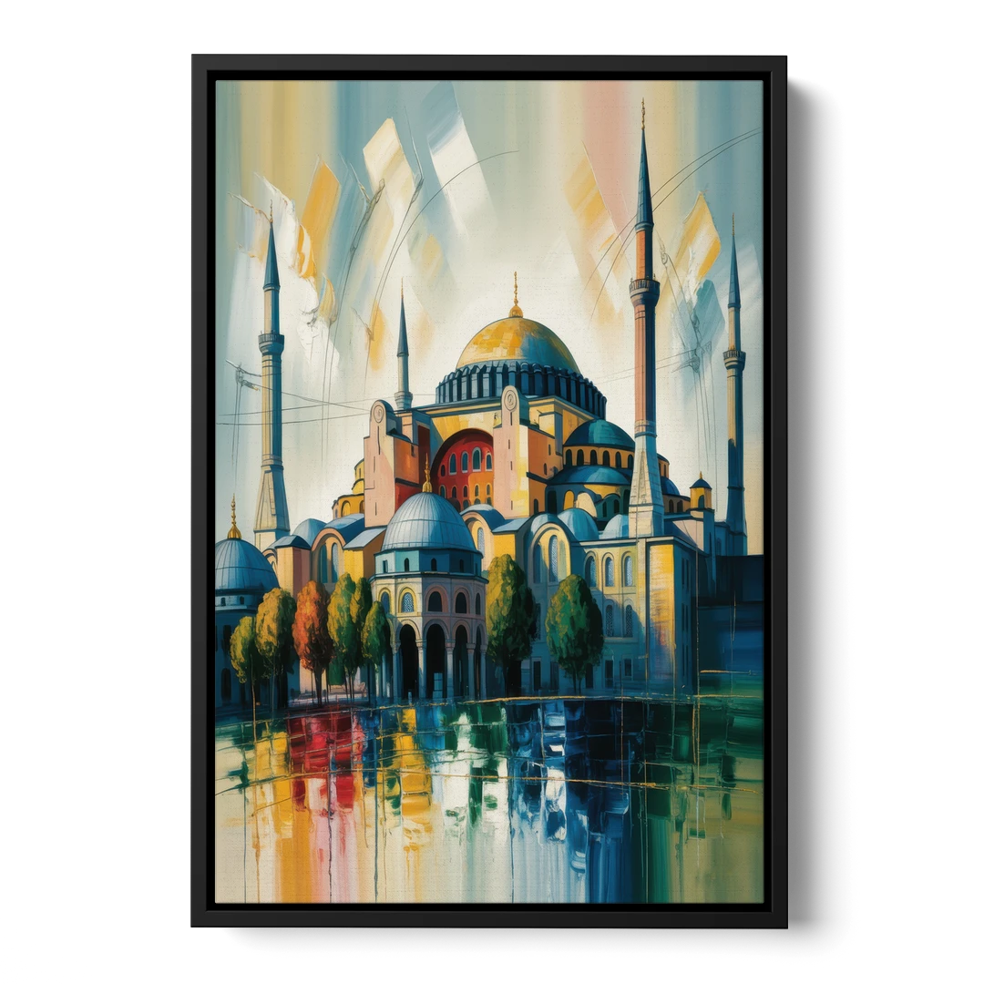 Hagia Sophia Splendor - Black Framed Canvas Wall Art - Front