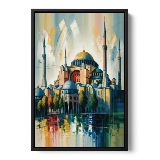 Hagia Sophia Splendor - Black Framed Canvas Wall Art - Front