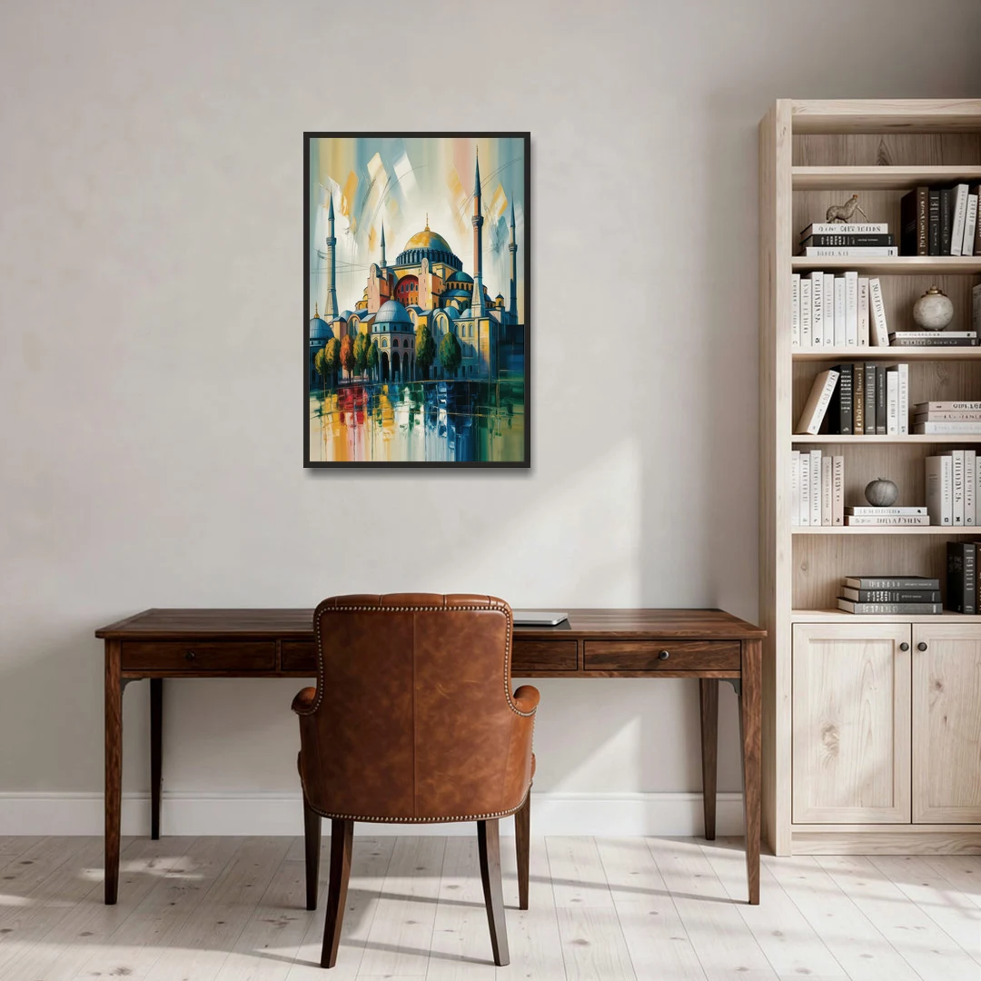 Hagia Sophia Splendor - Black Framed Canvas Wall Art - Office - 24x36