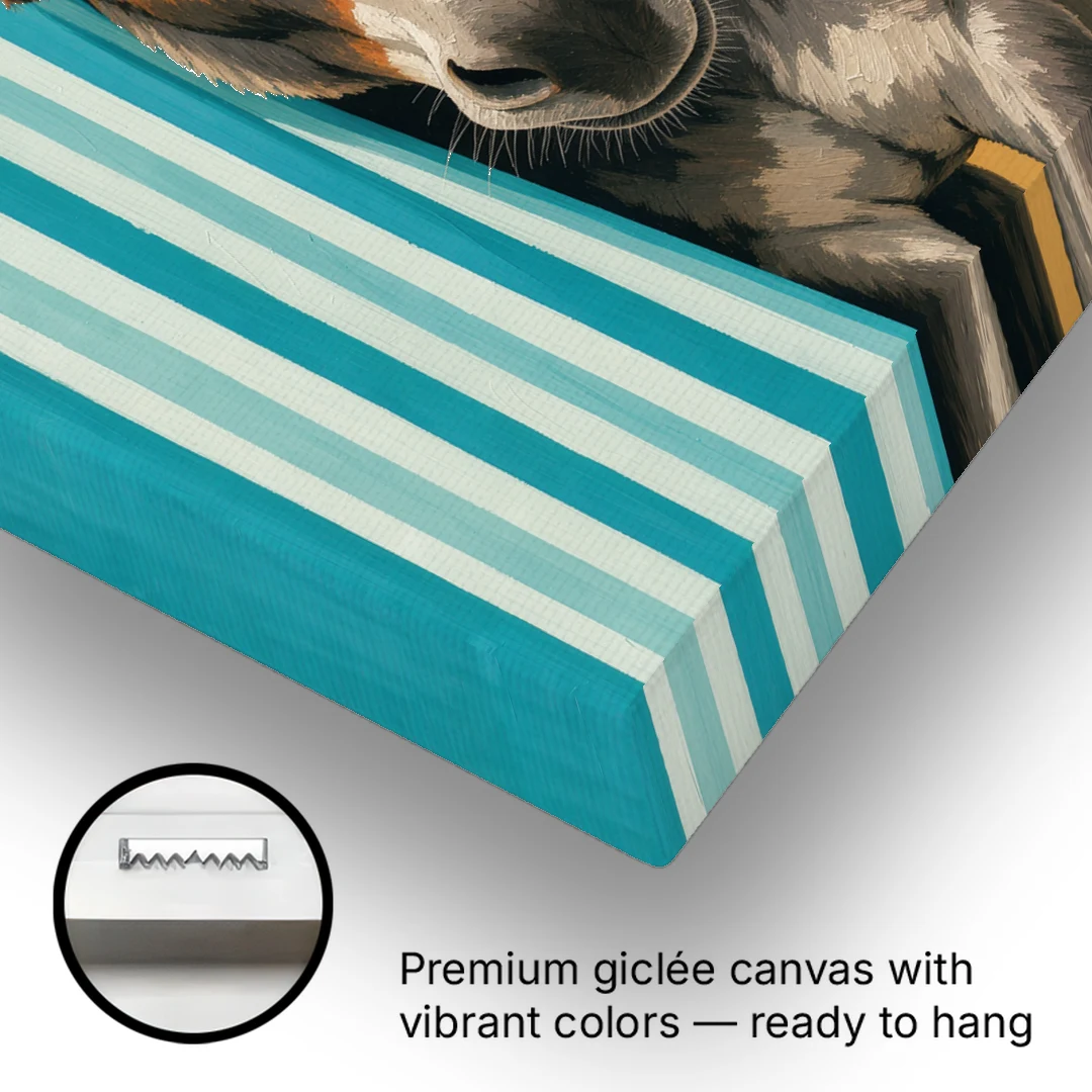 Half Bath Wall Decor with a Curious Donkey - Canvas Wall Art - Gallery Wrap Corner