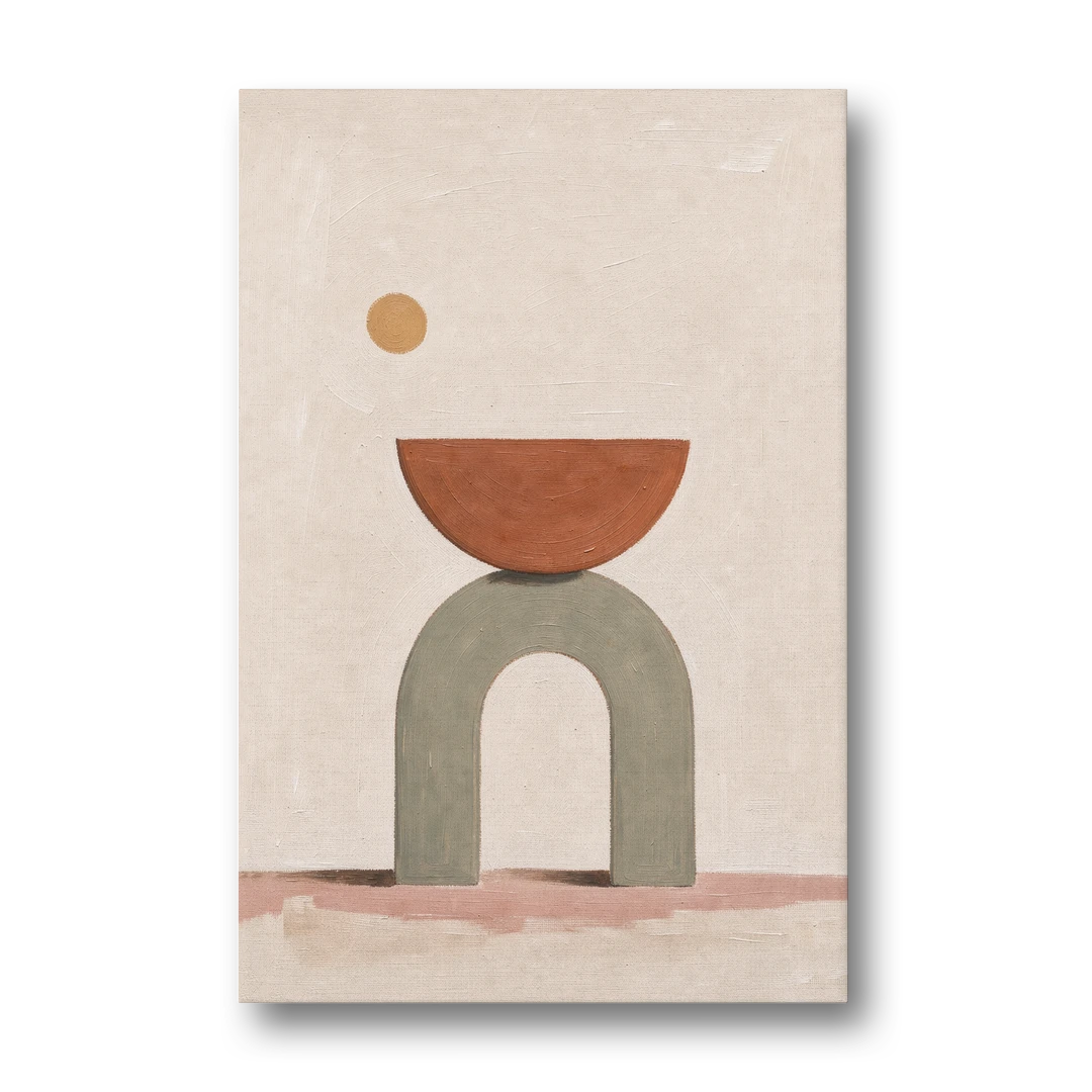 Half Moon Wall Art Balanced on a Sage Arch - Canvas Wall Art - Front