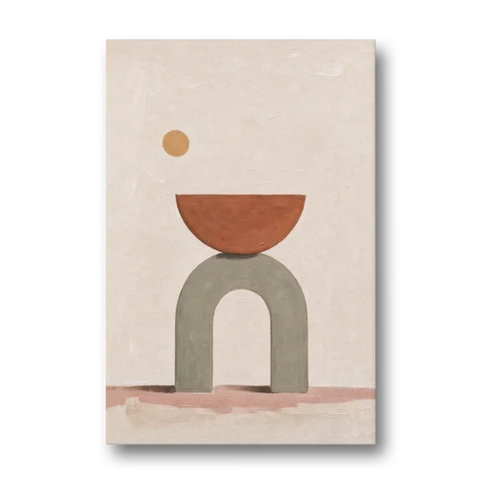 Half Moon Wall Art Balanced on a Sage Arch - Canvas Wall Art - Front