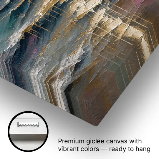 Hallway Wall Art with Gold Moonlight on Waves - Canvas Wall Art - Gallery Wrap Corner