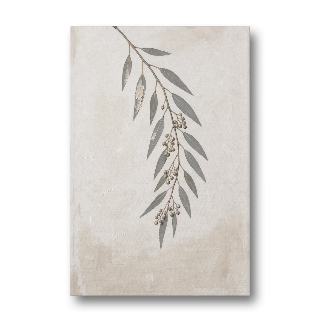 Hanging Eucalyptus Sprig with Seed Clusters - Canvas Wall Art - Front