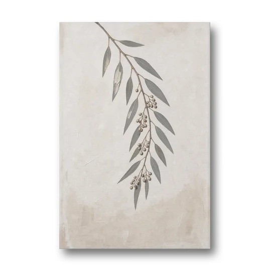 Hanging Eucalyptus Sprig with Seed Clusters - Canvas Wall Art - Front