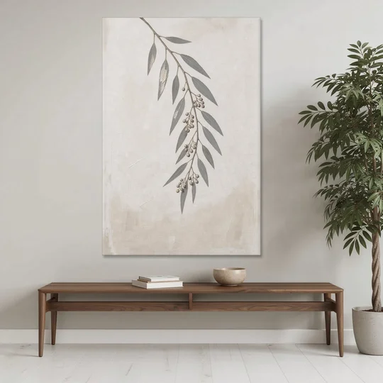 Hanging Eucalyptus Sprig with Seed Clusters - Canvas Wall Art - Coffee Table - 40x60