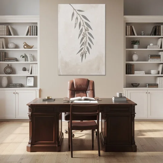 Hanging Eucalyptus Sprig with Seed Clusters - Canvas Wall Art - Office - 40x60