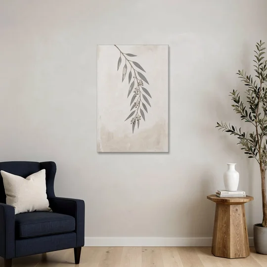 Hanging Eucalyptus Sprig with Seed Clusters - Canvas Wall Art - Sofa - 24x36