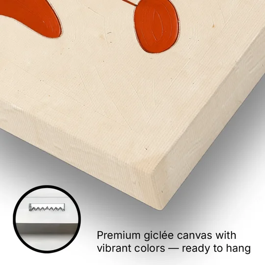 Hanging Mobile of Vermilion and Black Shapes - Canvas Wall Art - Gallery Wrap Corner
