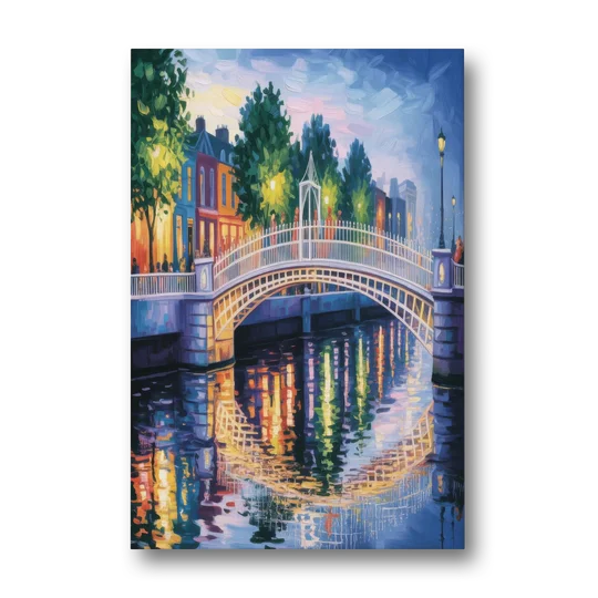 Ha'penny Bridge Views - Canvas Wall Art - Front